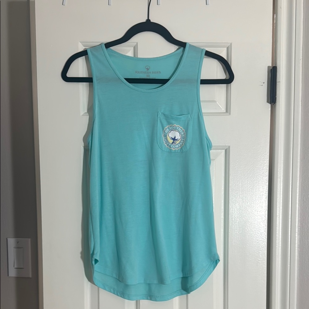 The Southern Shirt Company Blue Sleeveless Tank Top